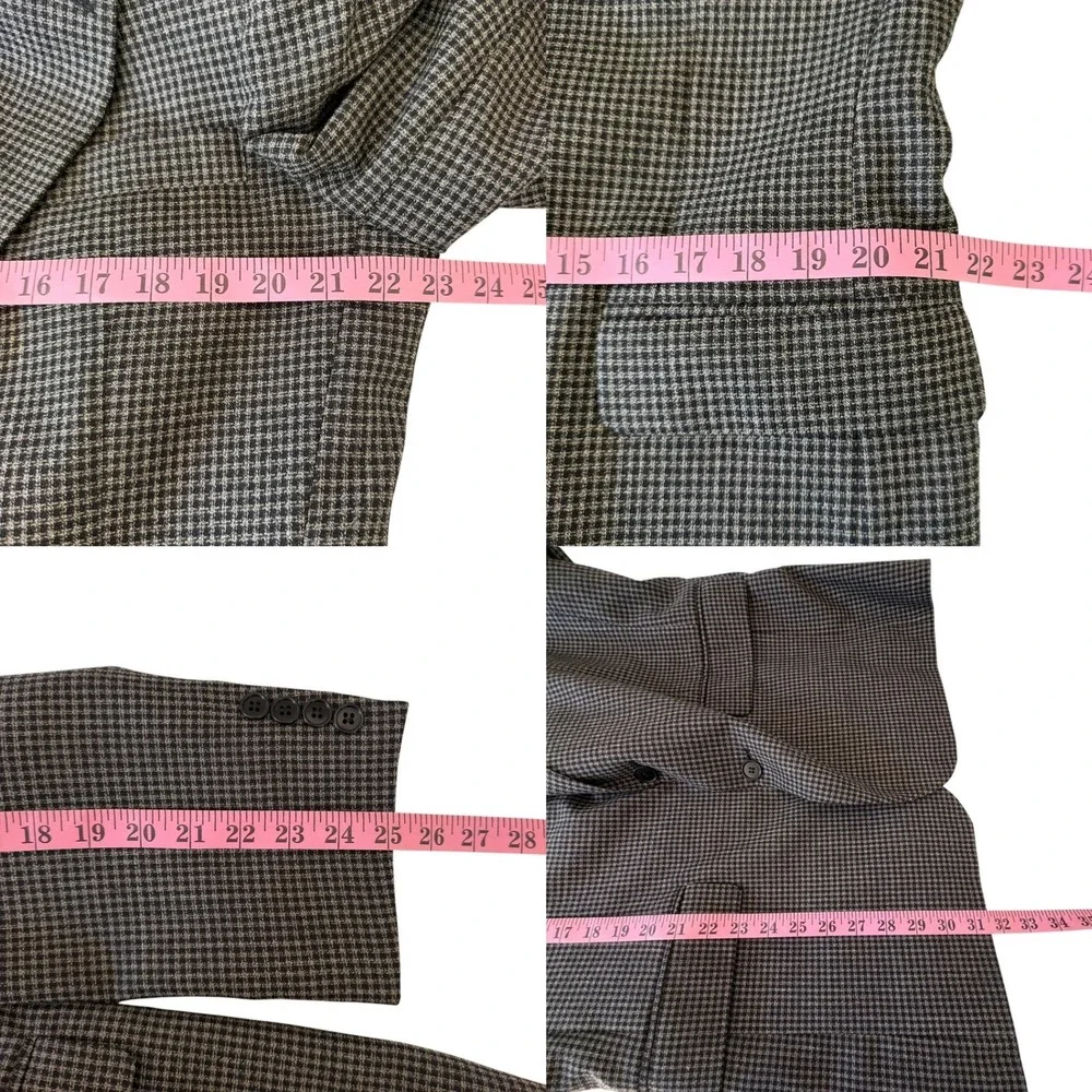 Haggar Mens 42 Windowpane Sport Coat Blazer Wool Blend Made USA Preppy Vintage